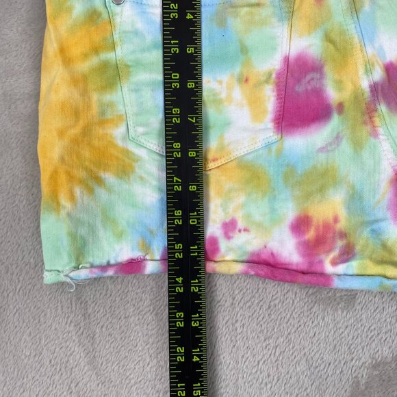 Judy Blue Woman's Tie-Dye Denim Shorts L Multicolor Cotton Blend Comfortable Sty - Picture 3 of 13